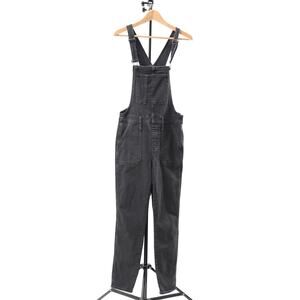 Madewell Women’s Denim Overall Jumpsuit Large Black Skinny Bib Workwear Utility